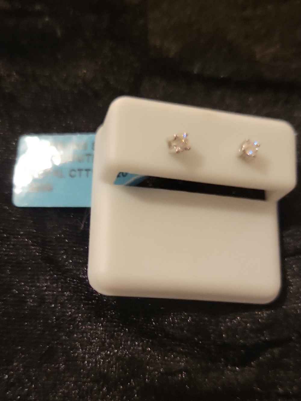 Source Unknown Clear Moissanite Stone  Stud Earrings Sterling Silver .20 Ct